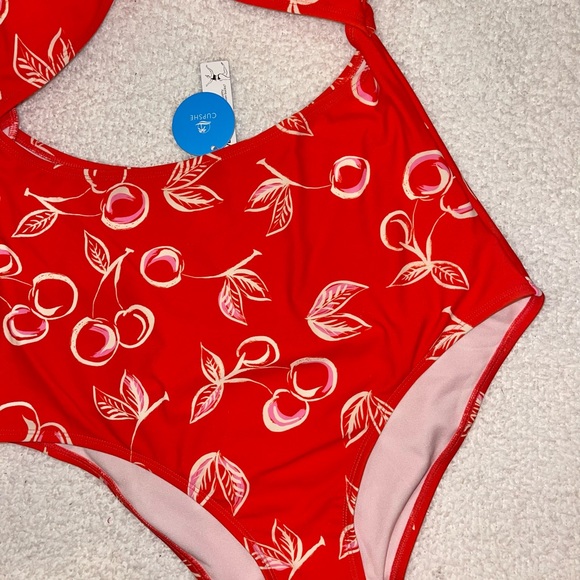 New Cupshe cherry print cutout one piece swimsuit - Picture 2 of 7